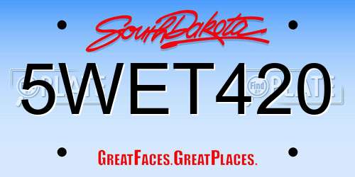 5WET420 South Dakota License Plate