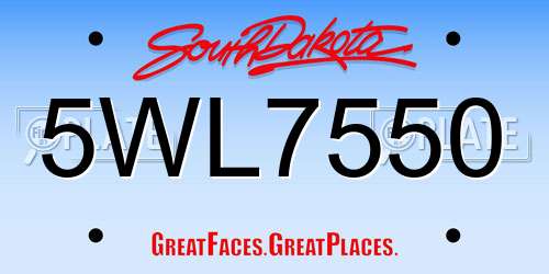 5WL7550 South Dakota License Plate