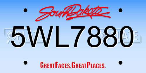 5WL7880 South Dakota License Plate
