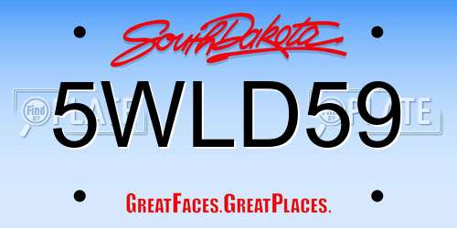 5WLD59 South Dakota License Plate