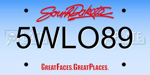 5WLO89 South Dakota License Plate