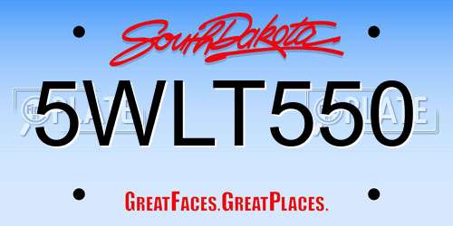 5WLT550 South Dakota License Plate
