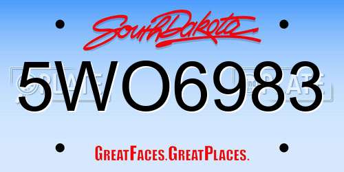 5WO6983 South Dakota License Plate