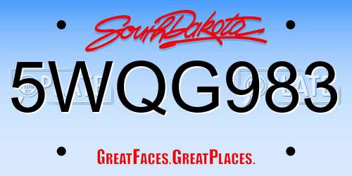 5WQG983 South Dakota License Plate