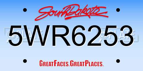 5WR6253 South Dakota License Plate
