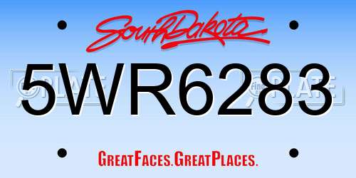 5WR6283 South Dakota License Plate