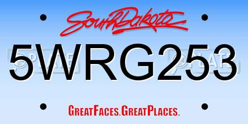 5WRG253 South Dakota License Plate