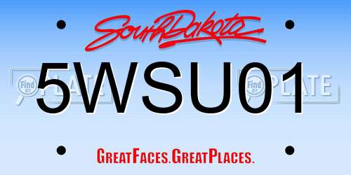 5WSU01 South Dakota License Plate