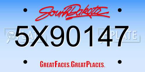 5X90147 South Dakota License Plate