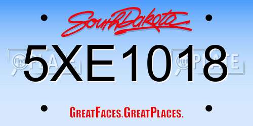 5XE1018 South Dakota License Plate