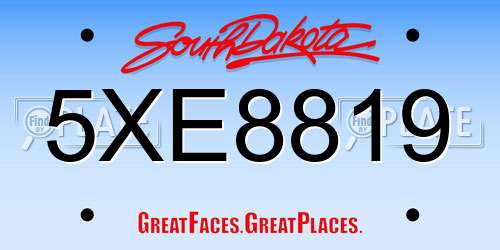 5XE8819 South Dakota License Plate