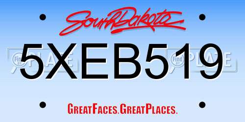 5XEB519 South Dakota License Plate
