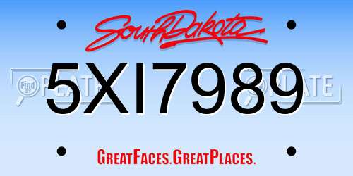 5XI7989 South Dakota License Plate