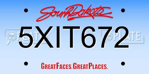 5XIT672 South Dakota License Plate