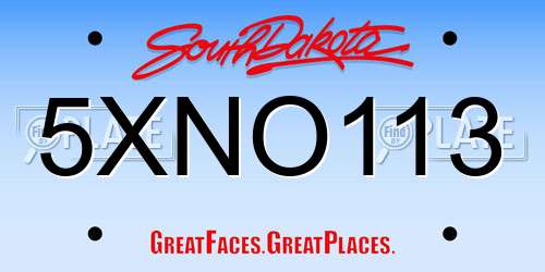 5XNO113 South Dakota License Plate