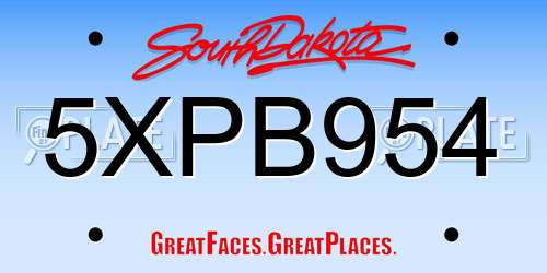 5XPB954 South Dakota License Plate