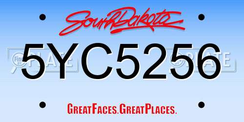 5YC5256 South Dakota License Plate