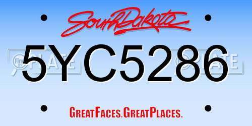 5YC5286 South Dakota License Plate