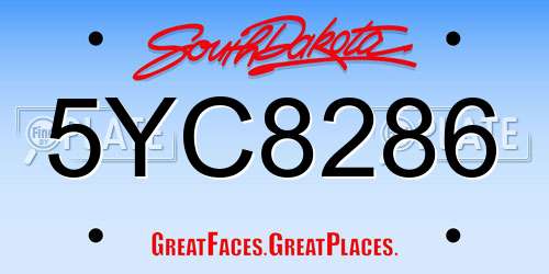5YC8286 South Dakota License Plate