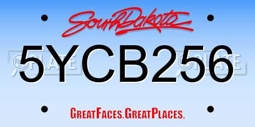 5YCB256 South Dakota License Plate