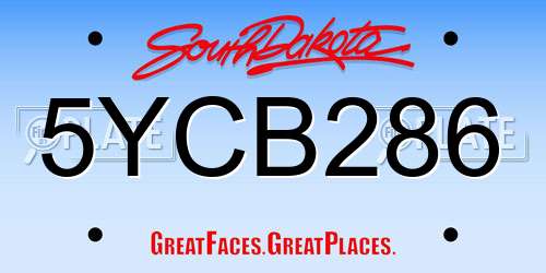 5YCB286 South Dakota License Plate