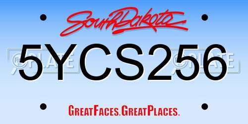 5YCS256 South Dakota License Plate