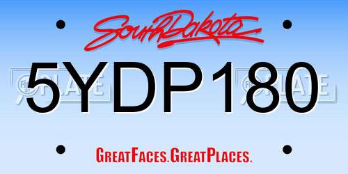 5YDP180 South Dakota License Plate