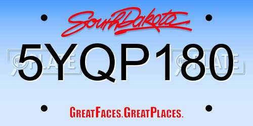 5YQP180 South Dakota License Plate