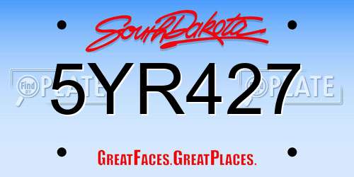 5YR427 South Dakota License Plate