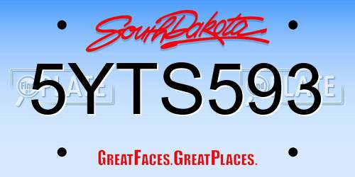 5YTS593 South Dakota License Plate