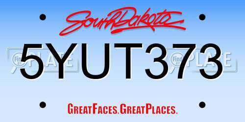 5YUT373 South Dakota License Plate