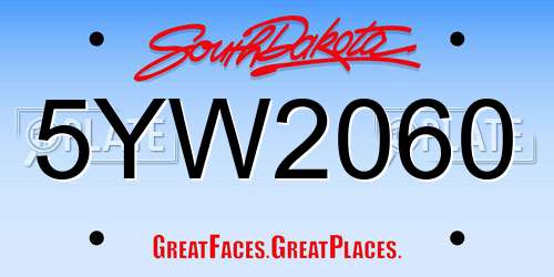 5YW2060 South Dakota License Plate
