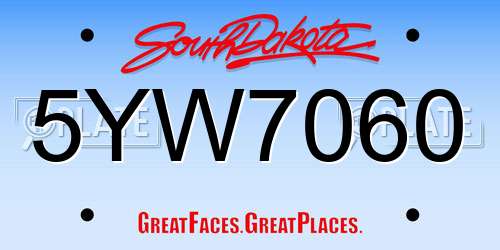 5YW7060 South Dakota License Plate