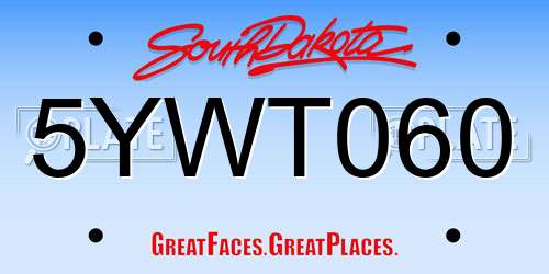 5YWT060 South Dakota License Plate