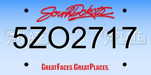 5ZO2717 South Dakota License Plate