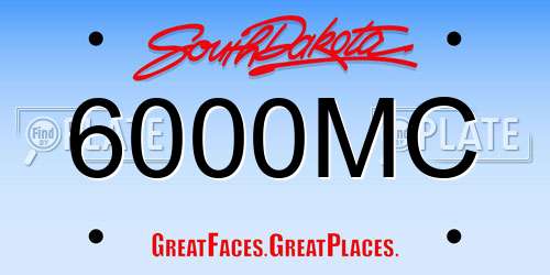 6000MC South Dakota License Plate