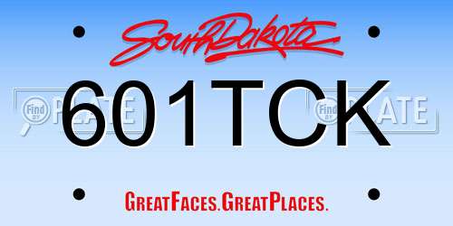 601TCK South Dakota License Plate