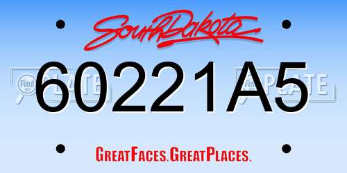 60221A5 South Dakota License Plate