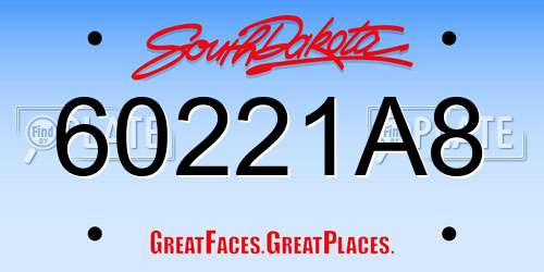 60221A8 South Dakota License Plate