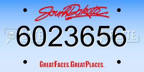 6023656 South Dakota License Plate