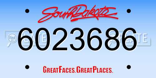6023686 South Dakota License Plate