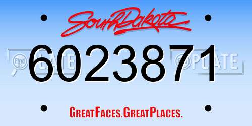 6023871 South Dakota License Plate