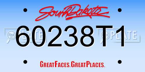 60238T1 South Dakota License Plate