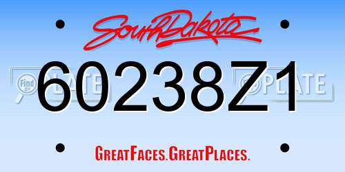 60238Z1 South Dakota License Plate