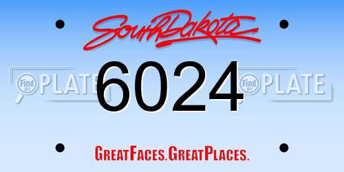 6024 South Dakota License Plate