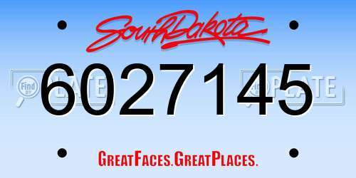 6027145 South Dakota License Plate