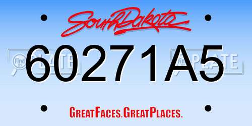 60271A5 South Dakota License Plate