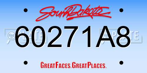 60271A8 South Dakota License Plate