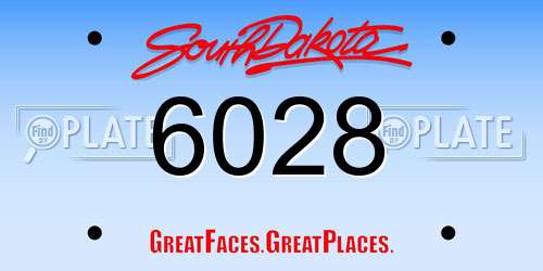 6028 South Dakota License Plate