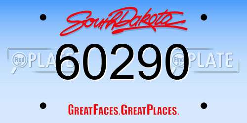 60290 South Dakota License Plate